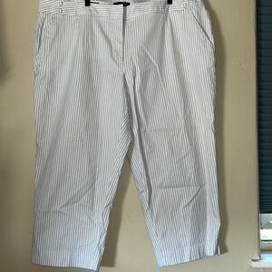 Talbots Woman Striped Heritage Capri Pants Sz 22W
